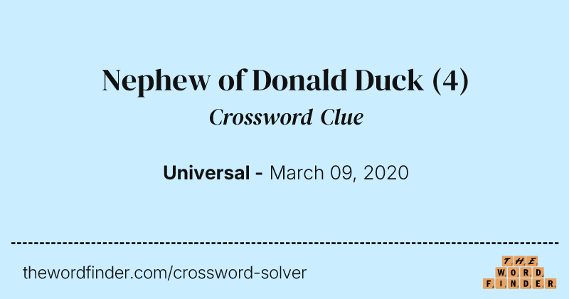 Nephew of Donald Duck crossword clue image