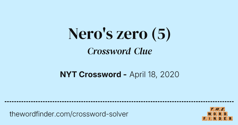 Nero's zero crossword clue image
