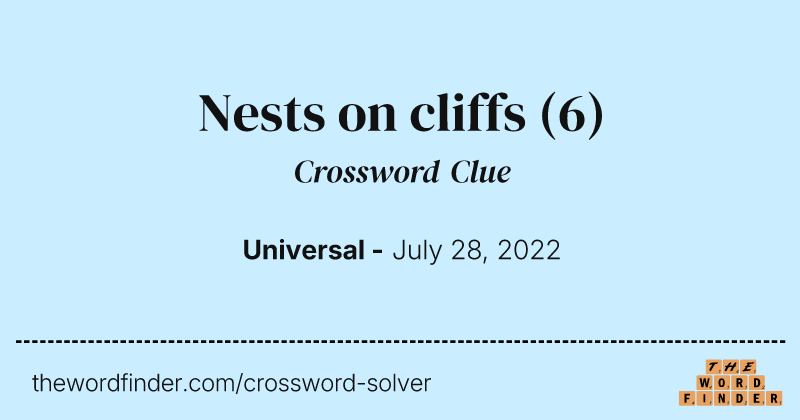 Nests on cliffs crossword clue image