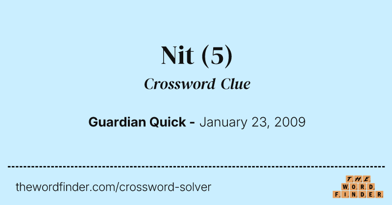 Nit crossword clue image