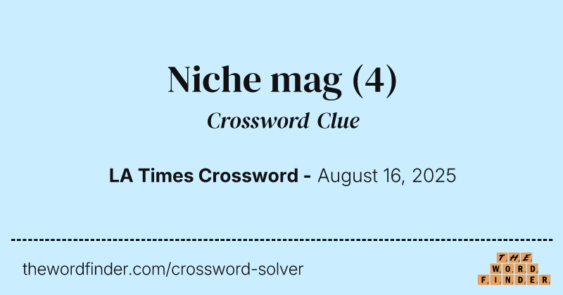 Niche mag crossword clue image