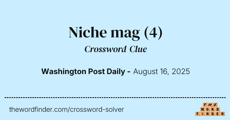 Niche mag crossword clue image