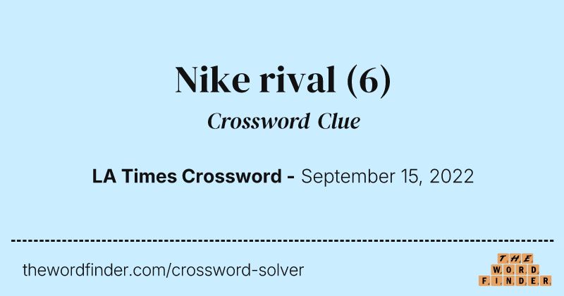 Nike rival crossword clue image