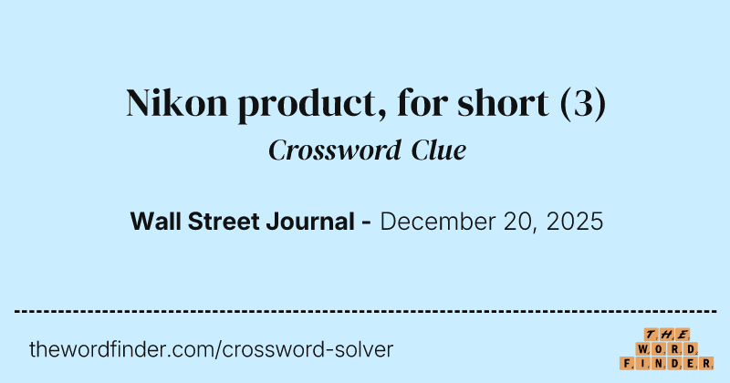 Nikon product, for short crossword clue image