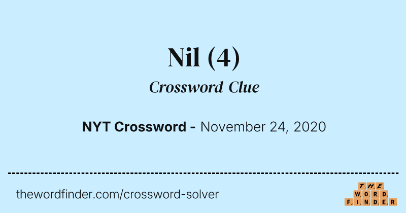 Nil crossword clue image