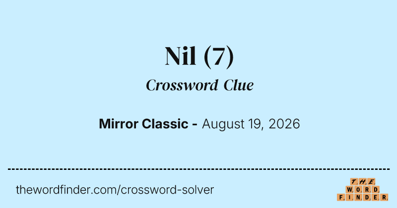 Nil crossword clue image