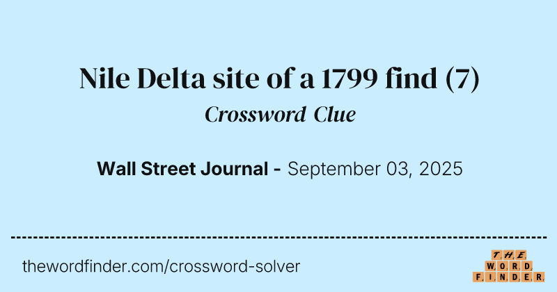 Nile Delta site of a 1799 find crossword clue image