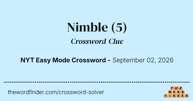 Nimble crossword clue image