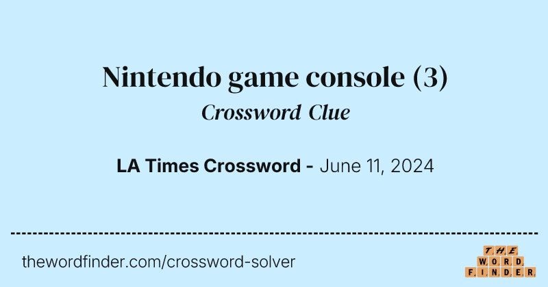 Nintendo game console crossword clue image