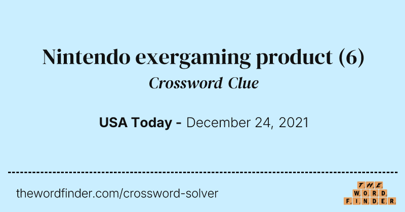 Nintendo exergaming product crossword clue image