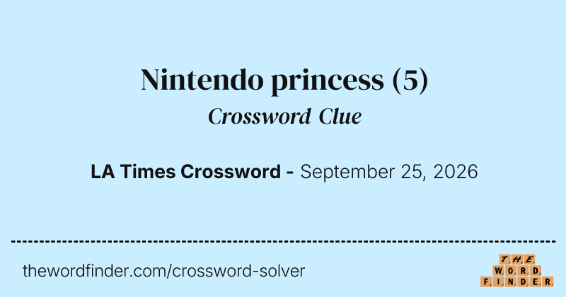Nintendo princess crossword clue image
