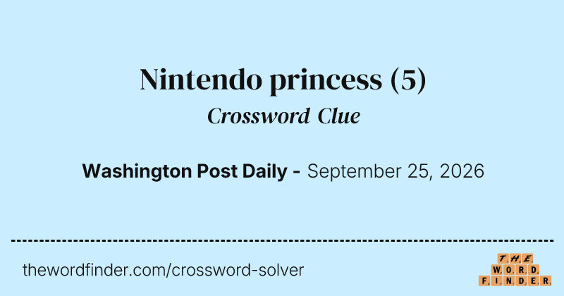 Nintendo princess crossword clue image