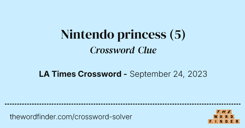 Nintendo princess crossword clue image