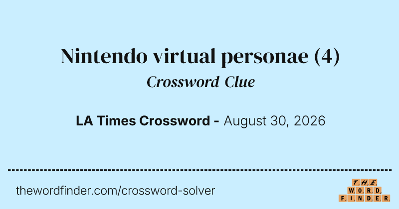 Nintendo virtual personae crossword clue image