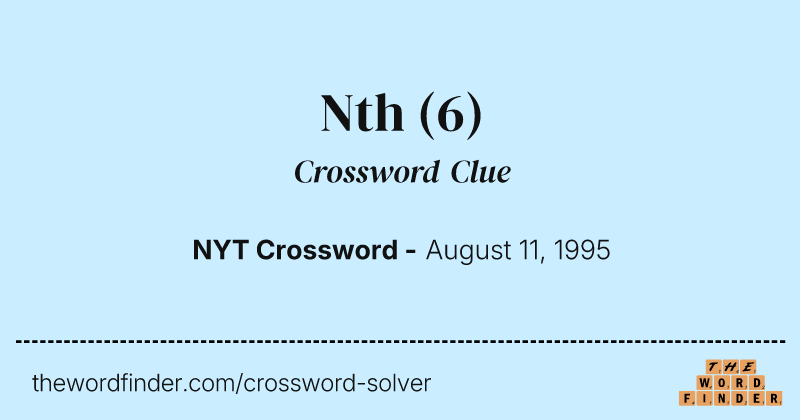 Nth crossword clue image