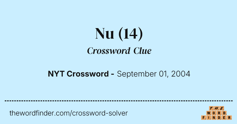 Nu crossword clue image