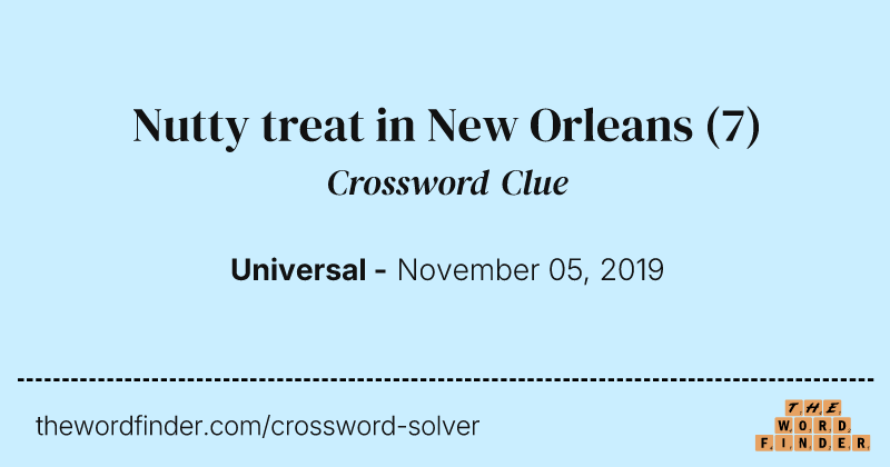 Nutty treat in New Orleans crossword clue image
