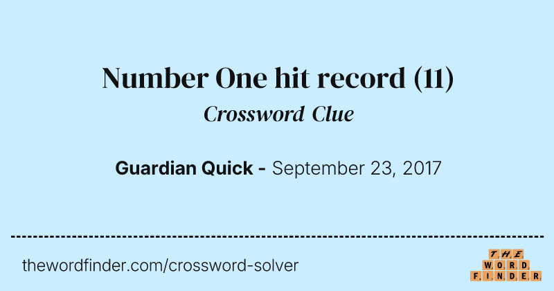 Number One hit record crossword clue image