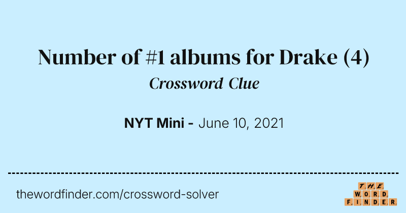 Number of #1 albums for Drake crossword clue image