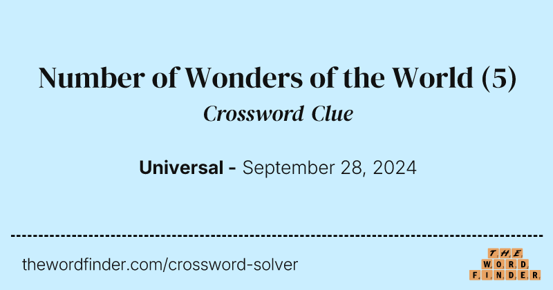 Number of Wonders of the World crossword clue image