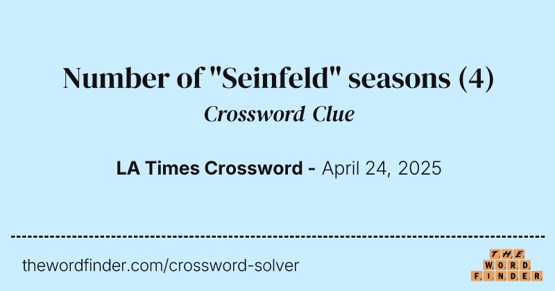Number of "Seinfeld" seasons crossword clue image