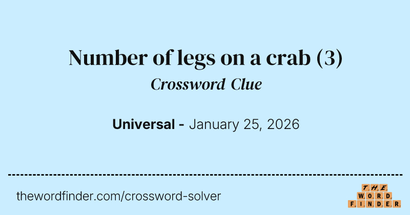 Number of legs on a crab crossword clue image