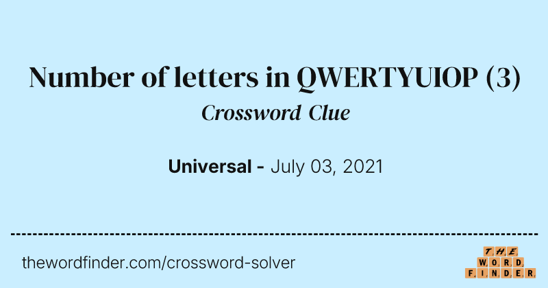 Number of letters in QWERTYUIOP crossword clue image