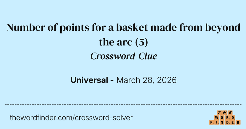 Number of points for a basket made from beyond the arc crossword clue image