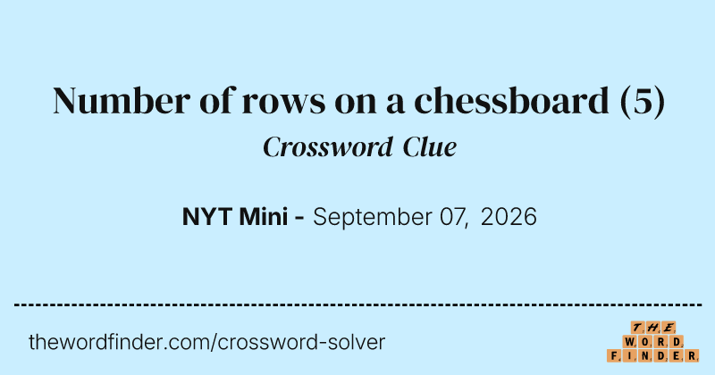 Number of rows on a chessboard crossword clue image