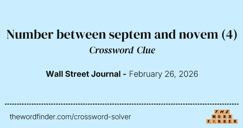 Number between septem and novem crossword clue image