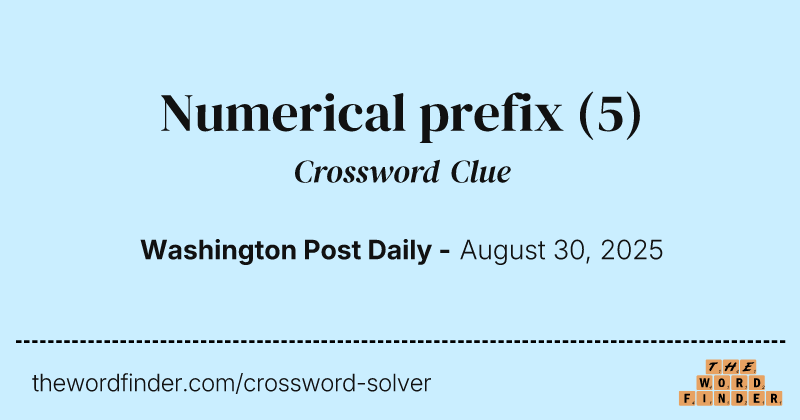 Numerical prefix crossword clue image