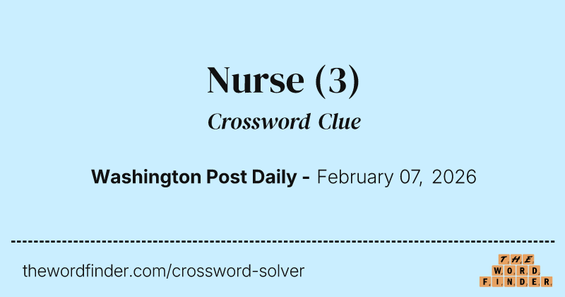 Nurse crossword clue image