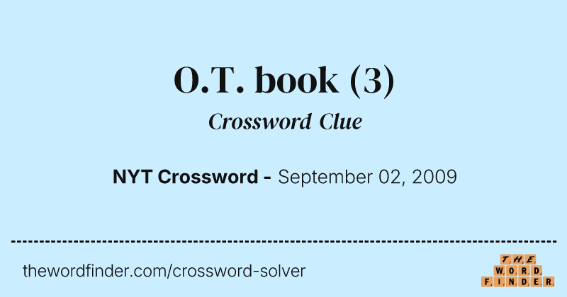 O.T. book crossword clue image