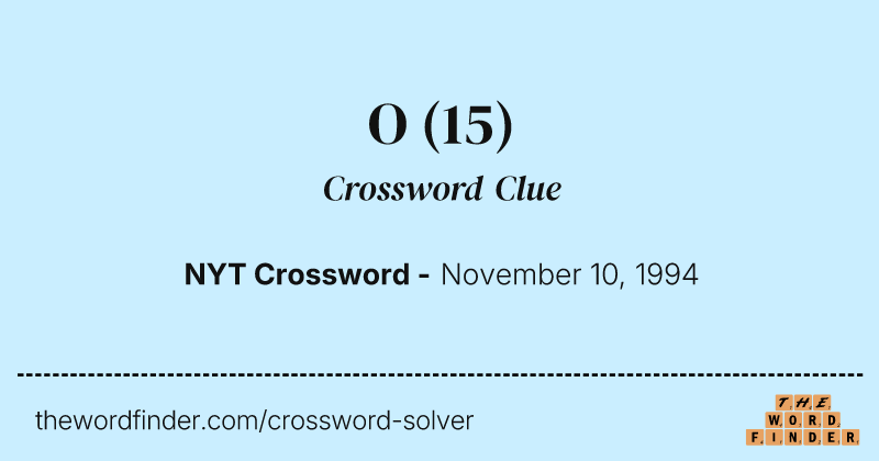 O crossword clue image