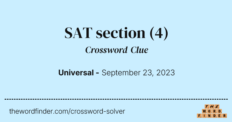 SAT section crossword clue image