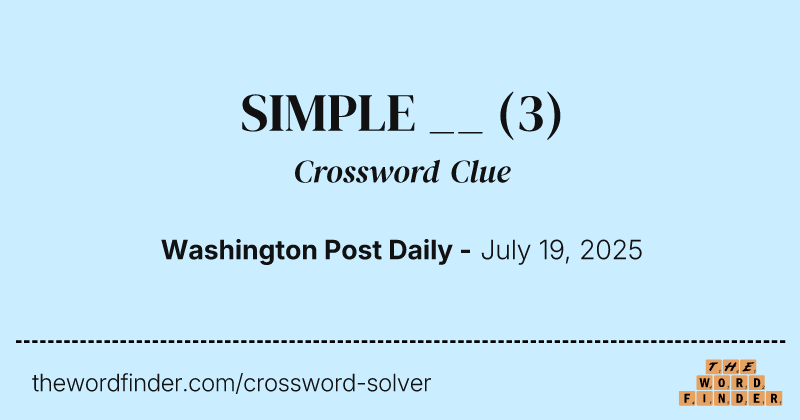 SIMPLE __ crossword clue image