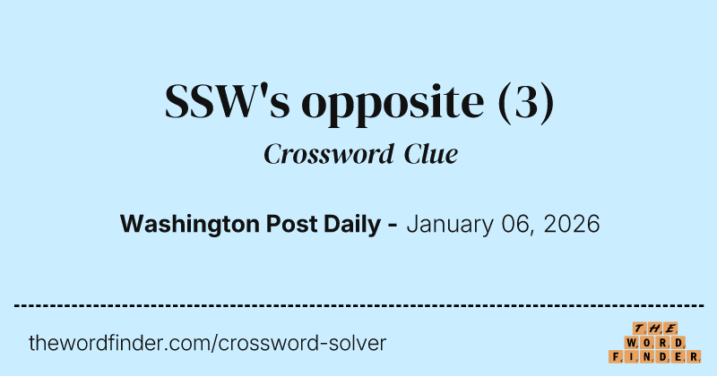 SSW's opposite crossword clue image