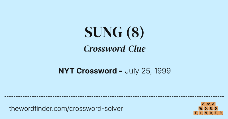 SUNG crossword clue image