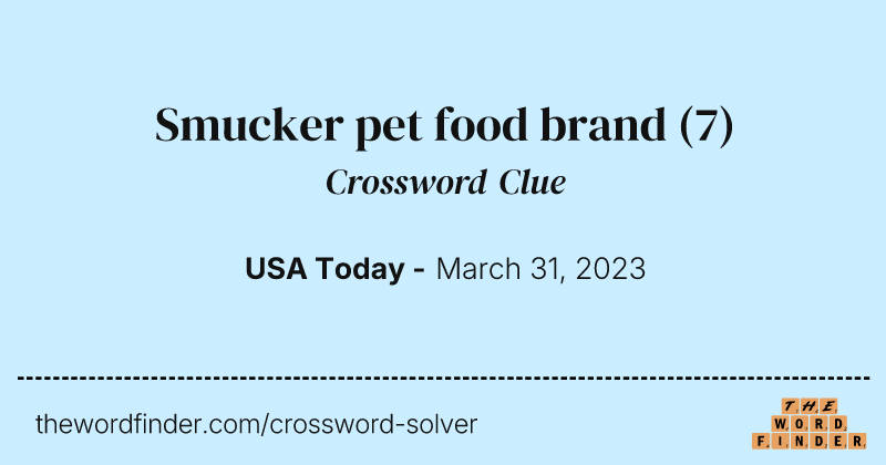 Smucker pet food brand crossword clue image