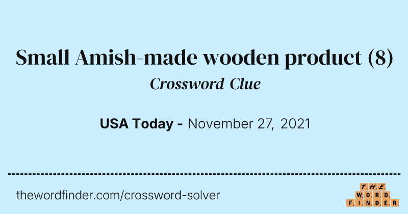 Small Amish-made wooden product crossword clue image