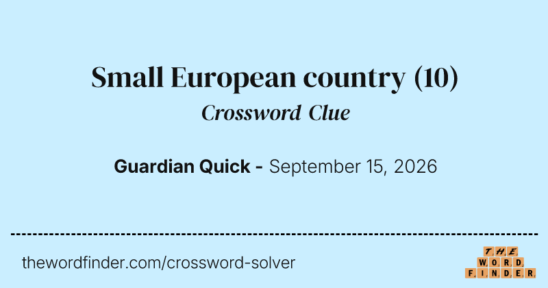 Small European country crossword clue image