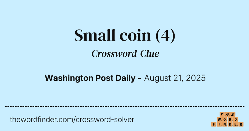 Small coin crossword clue image