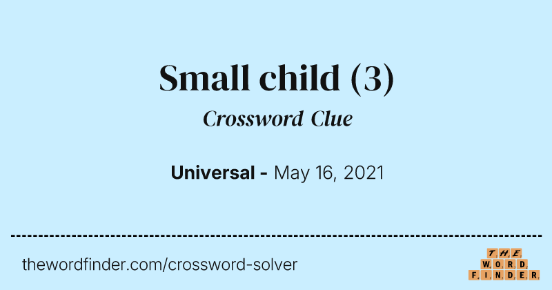 Small child crossword clue image