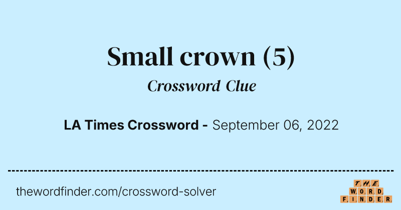 Small crown crossword clue image