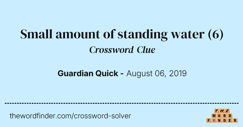 Small amount of standing water crossword clue image