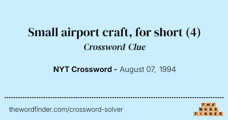 Small airport craft, for short crossword clue image