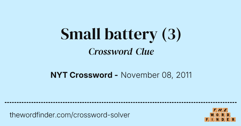 Small battery crossword clue image