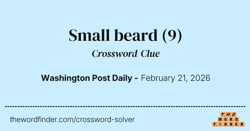 Small beard crossword clue image