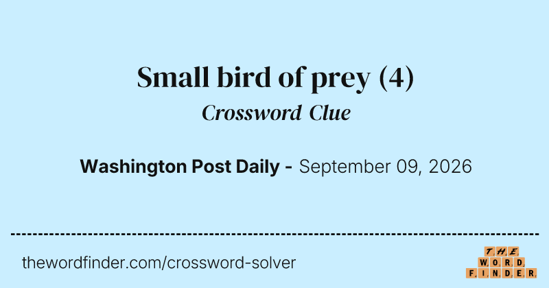 Small bird of prey crossword clue image