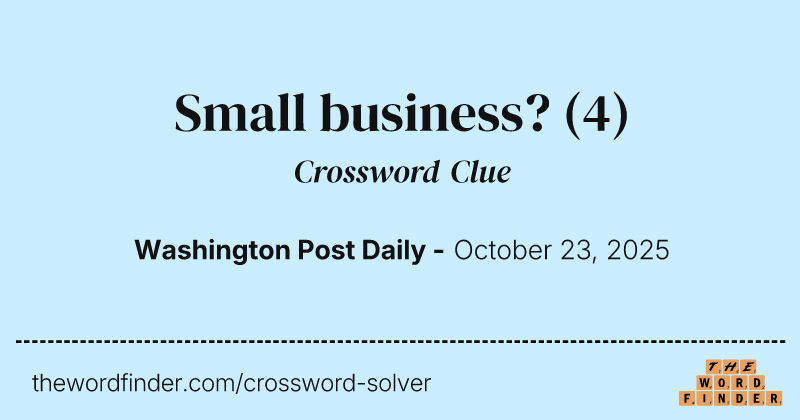 Small business? crossword clue image